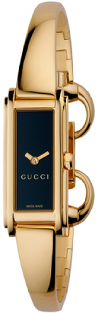 YA109524 Gucci 109 G-Line Collection Ladies Black Dial Gold Tone Watch