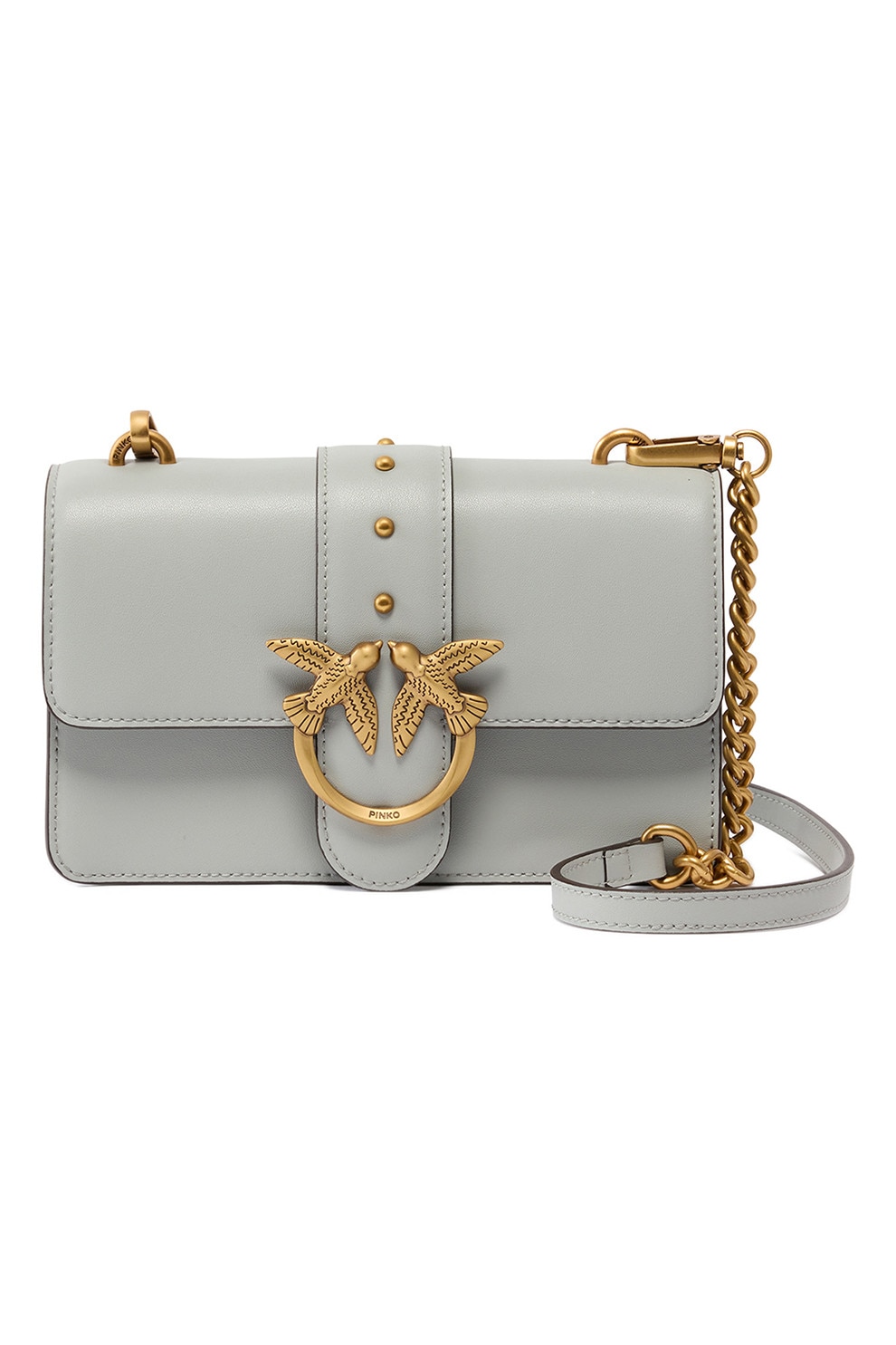 Pinko, Geanta crossbody cu bareta ajustabila, Argintiu - eMAG.ro