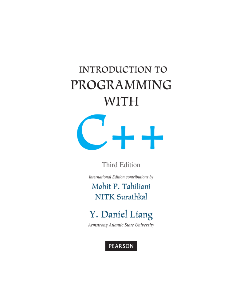 Introduction to Programming with C++ Textbook