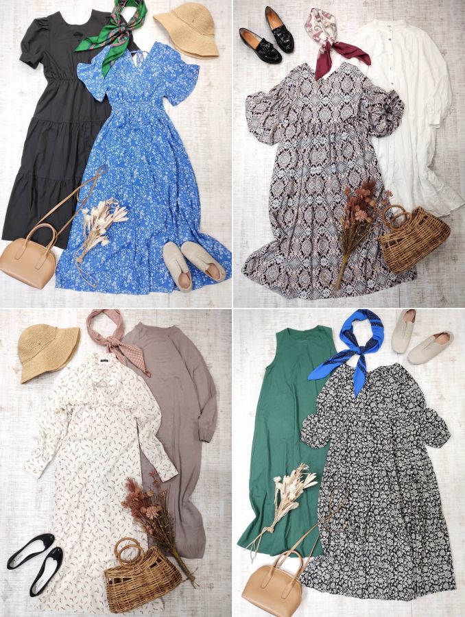 30着]ロング ワンピース セット まとめ売り マキシ ドレス サロペット