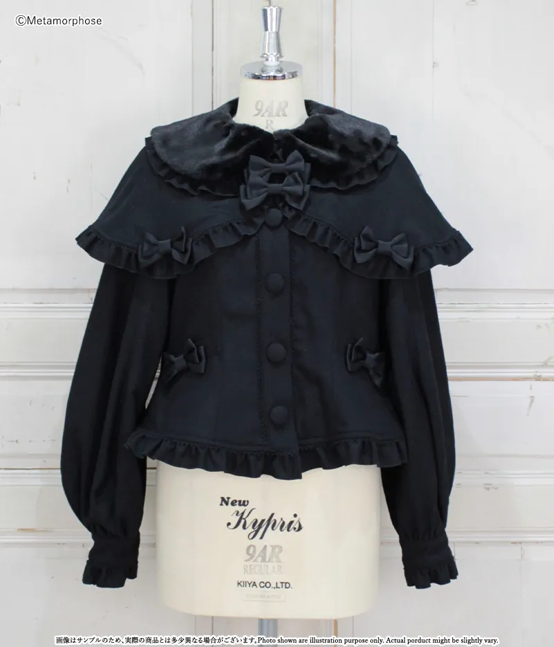 Lady Ribbonケープ付きショートコート | metamorphose temps de fille
