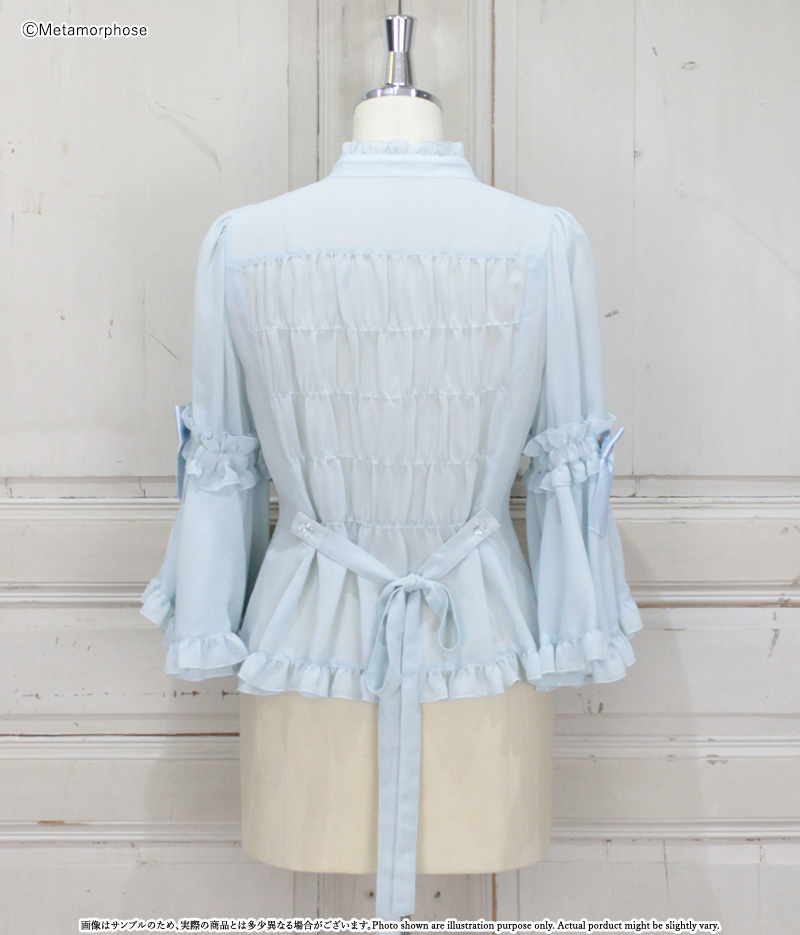 Plus Size] Stand Collar Princess Sleeve Blouse | Metamorphose