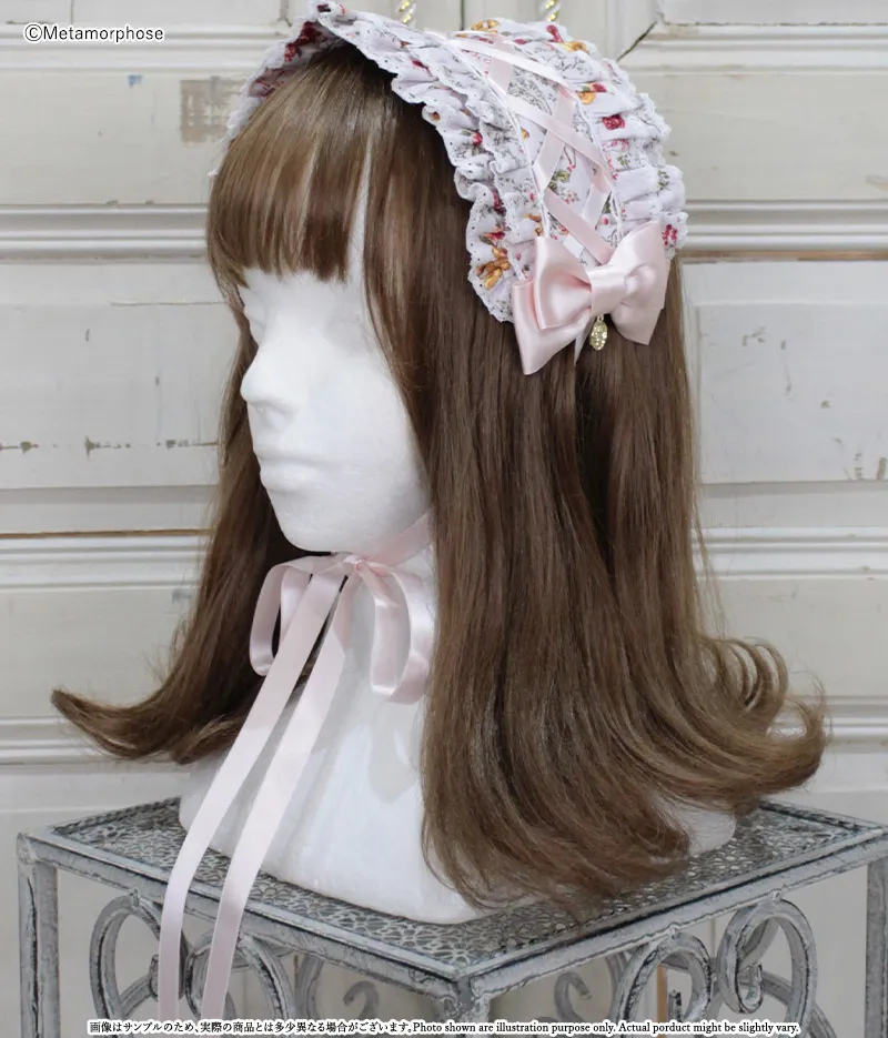 予約】ガーデニングくまちゃんレースアップヘッドドレス - ボンネット