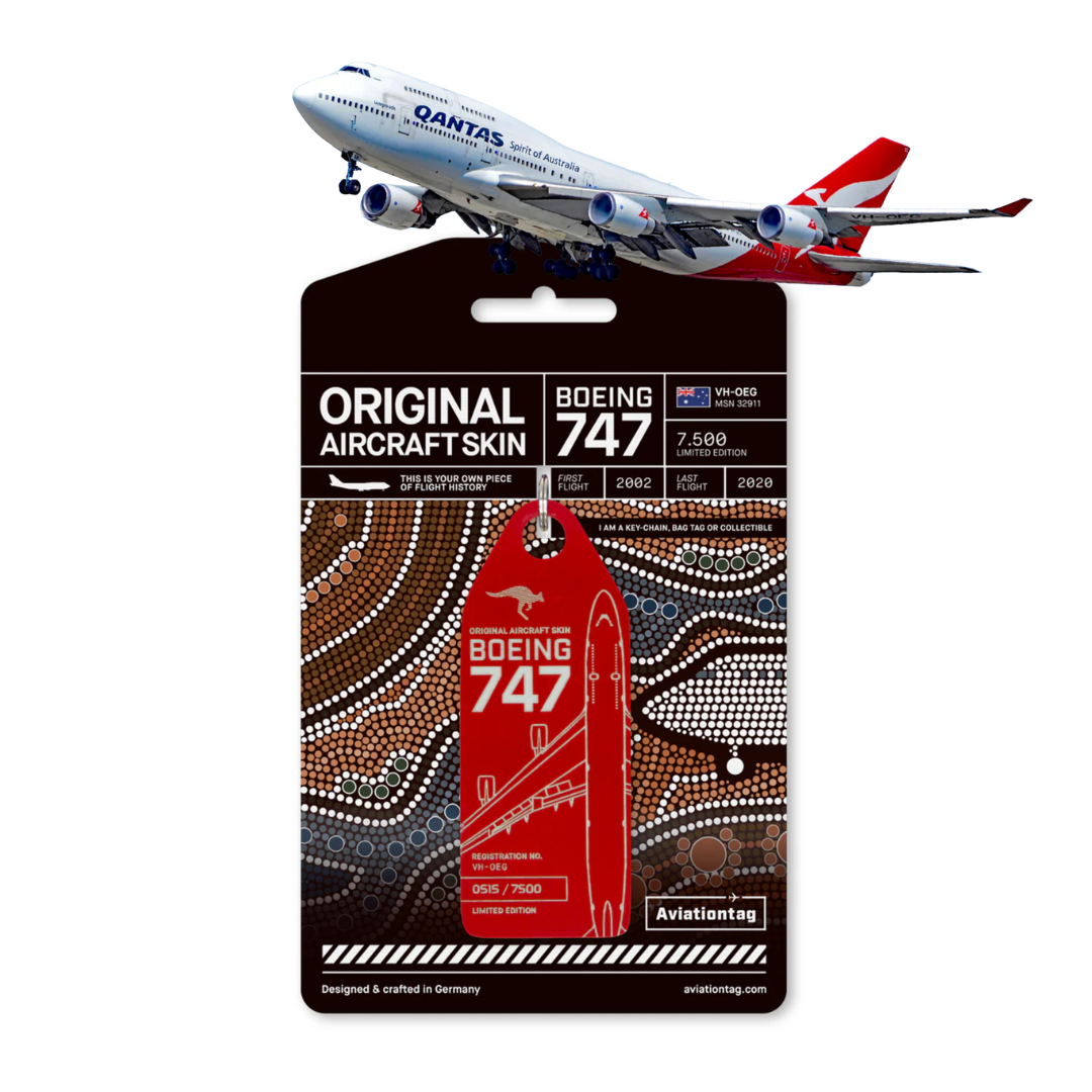 AVIATIONTAG B747 VH-OEG Qantas Red アビエーションタグ カンタス航空