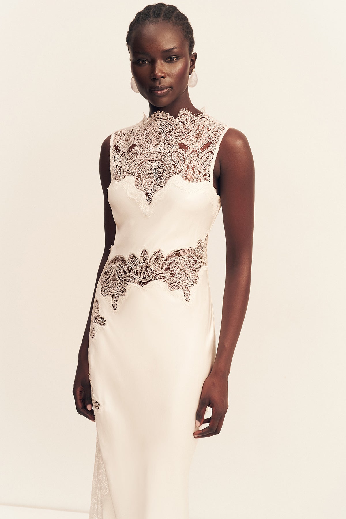 Stratus Lace High Neck Maxi Dress | Ivory | Dresses | Shona Joy