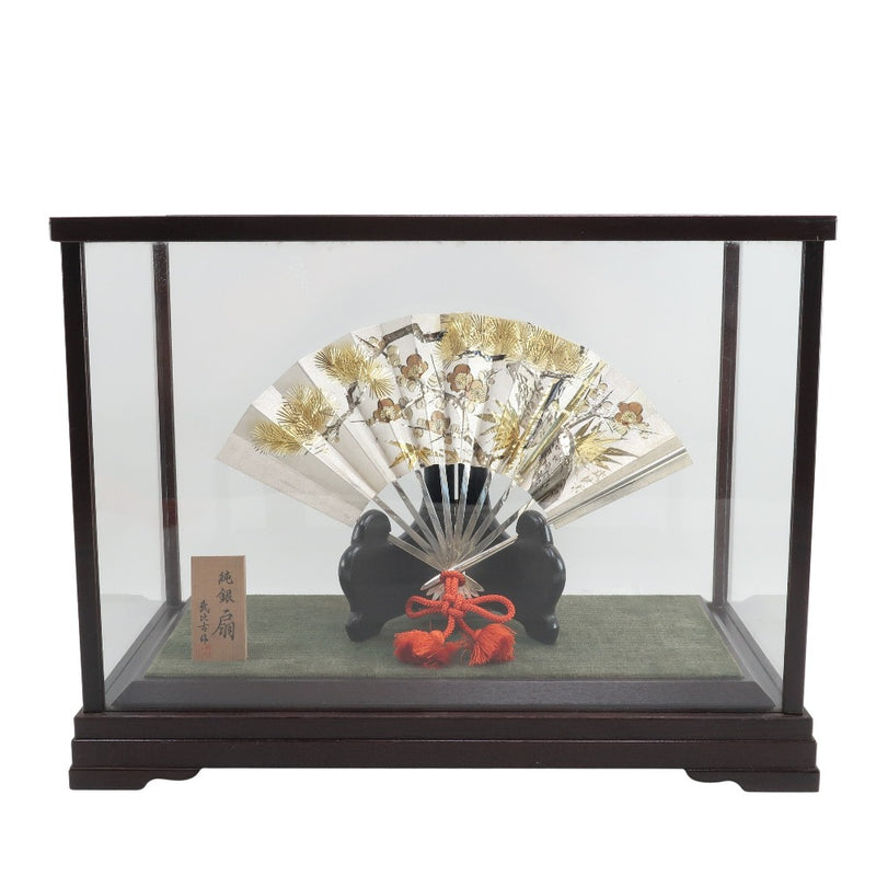 武比古作の純銀製の扇子の置物（ケース付）昭和レトロ 関武比古 作 【