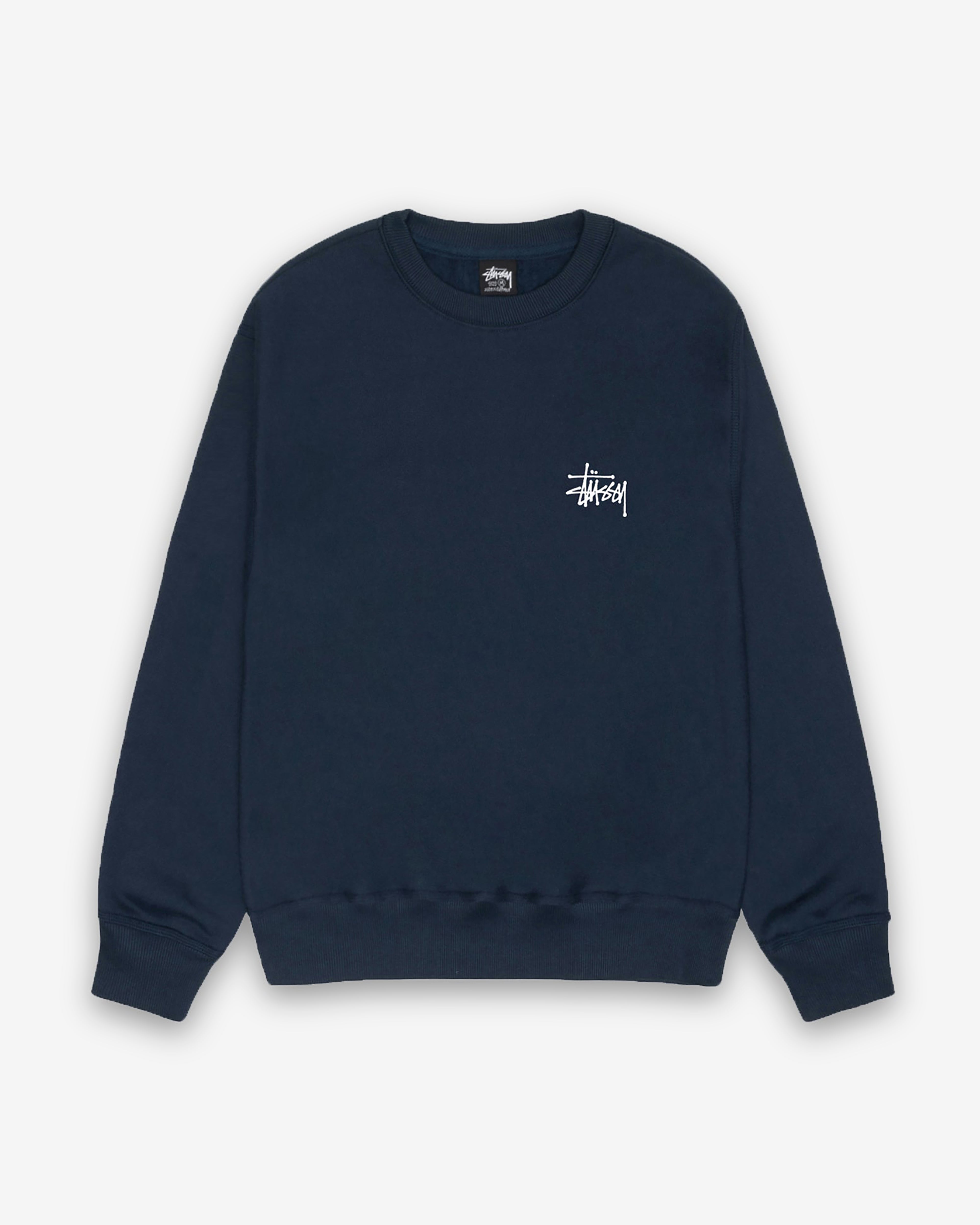 Stüssy: Men's Basic Stüssy Crewneck (Navy) | DSMNY E-SHOP