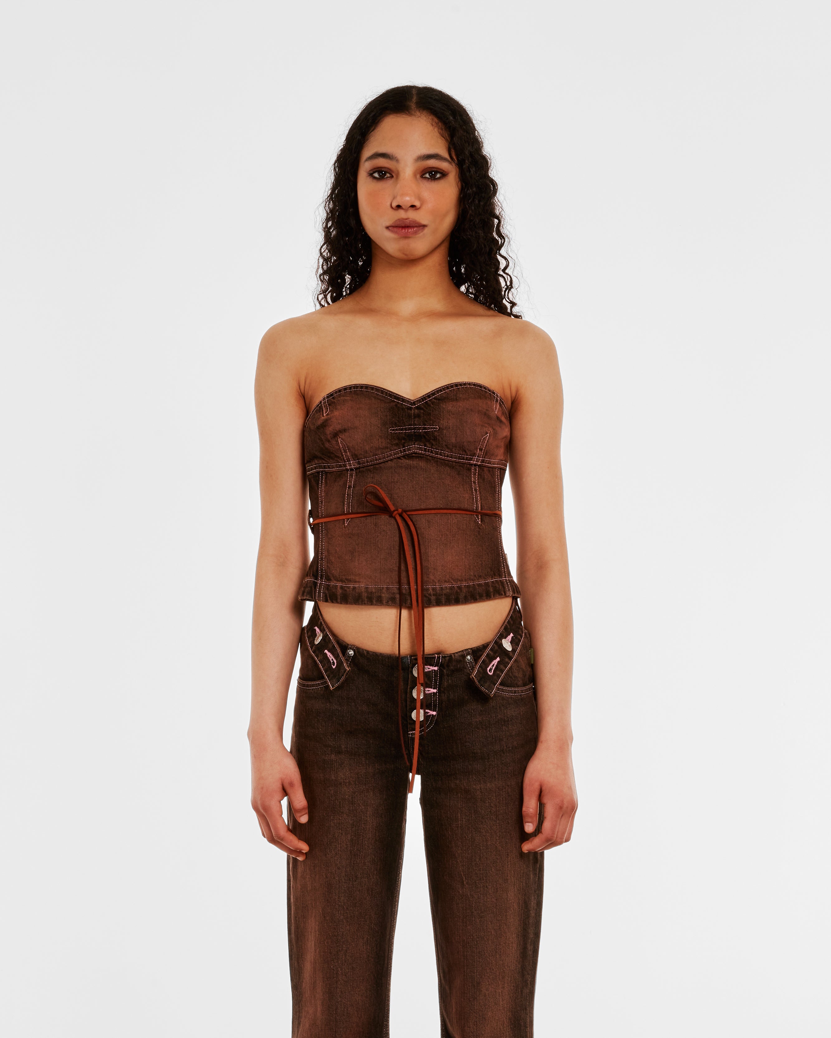 Heaven By Marc Jacobs: Women's Strapless Bustier (Brown) | DSMNY E