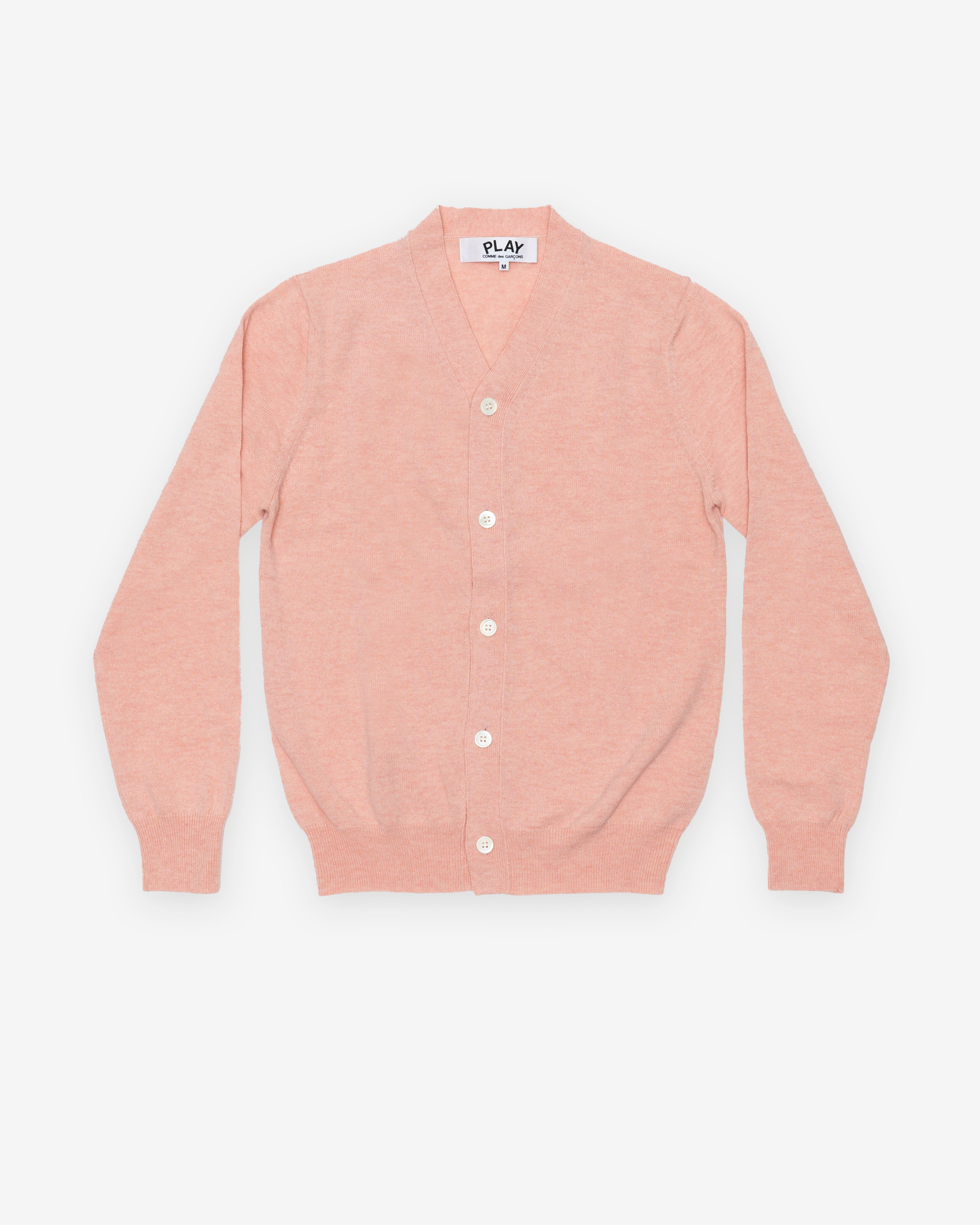 Play Comme des Garçons: Men's Cardigan (Light Pink) | DSMNY E-SHOP