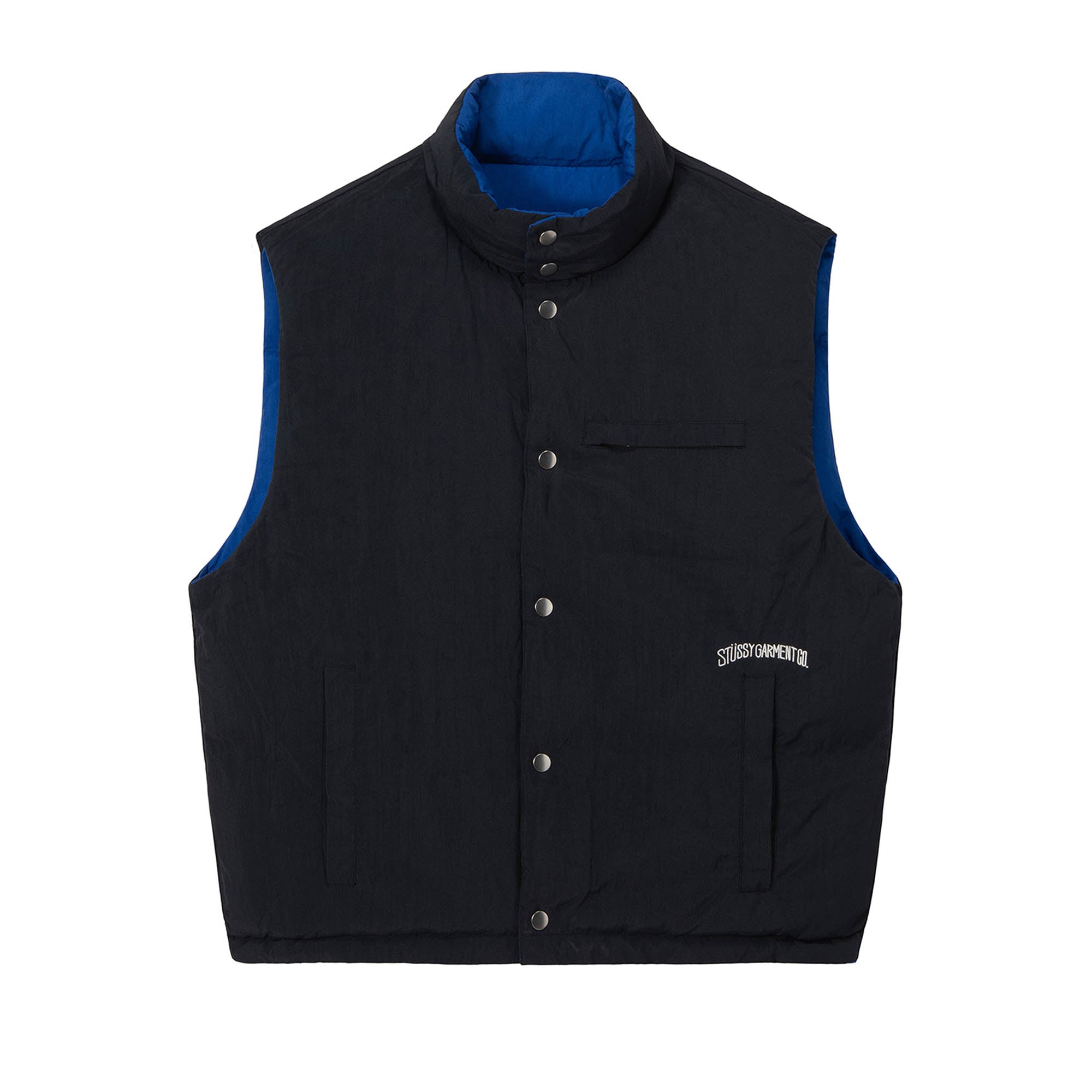 Stüssy: Rev. Down Workgear Vest (Royal Blue/Black) | DSMNY E-SHOP