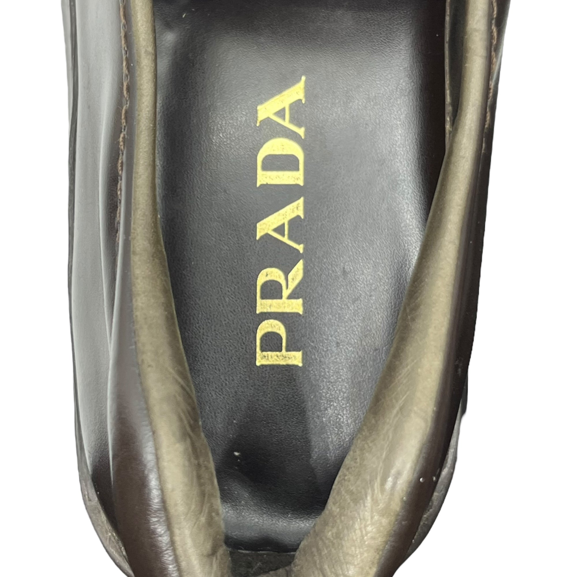 PRADA(プラダ) 00's Square toe platform leather loafers スクエア