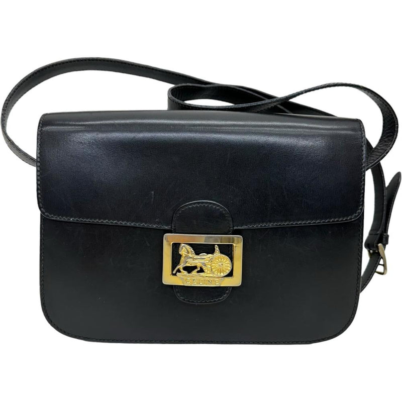 CELINE/セリーヌ】 馬車金具 ヴィンテージ ショルダーバッグ レザー/GP