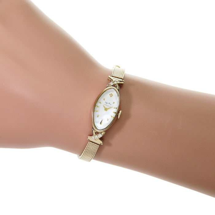 agete/アガット】 クラシック 腕時計 K10ゴールド/GP/シェル