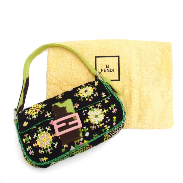 FENDI/フェンディ】 マンマバケット 刺繍ビーズ ハンドバッグ ハラコ