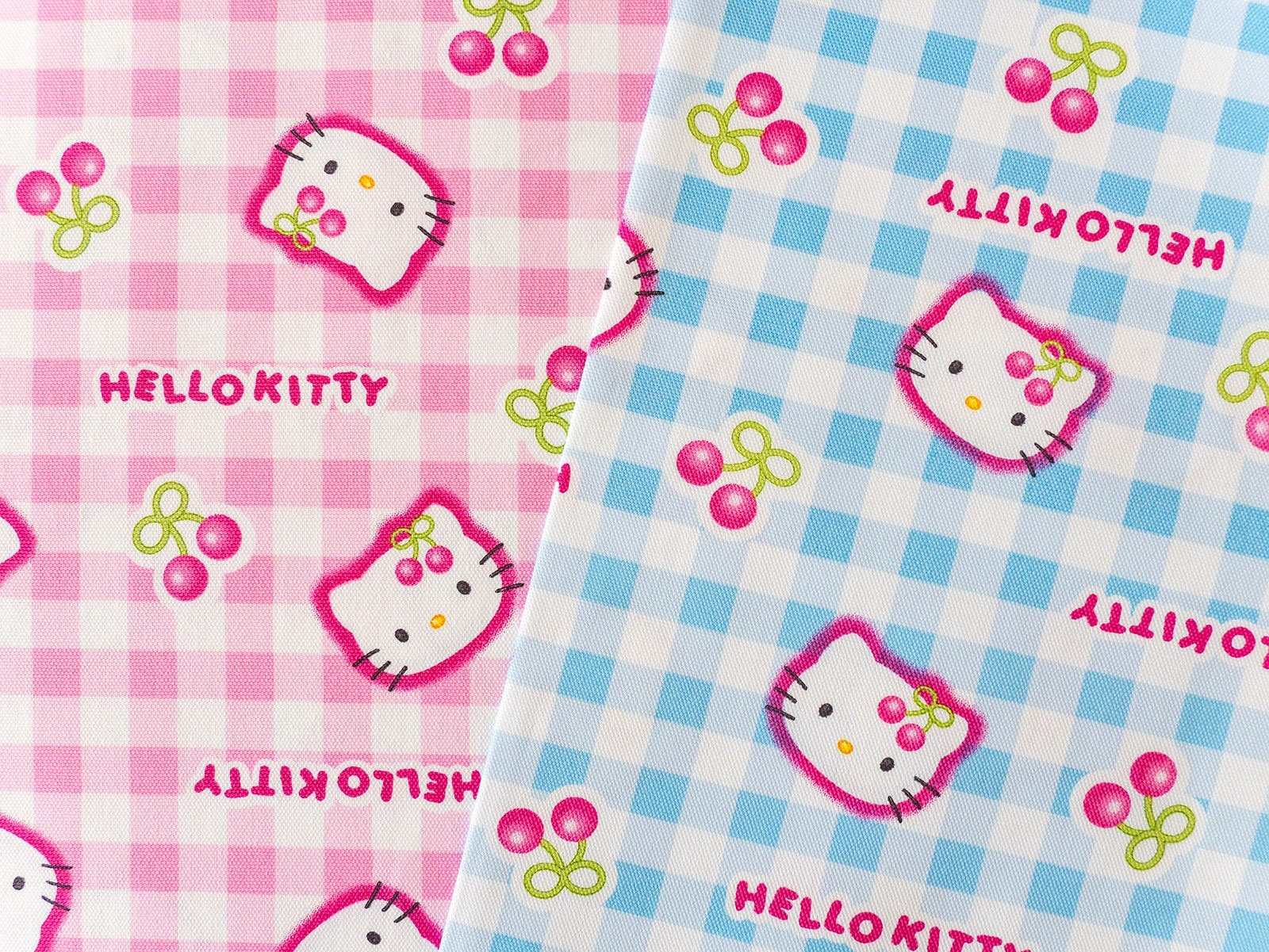ハローキティ チェック生地『サクランボ柄』 - 手芸の丸十 オンライン