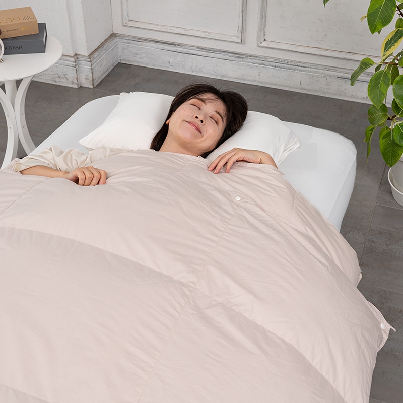 抗菌・軽くてなめらか 洗える羽毛肌掛けふとん（組み合わせ羽毛ふとん