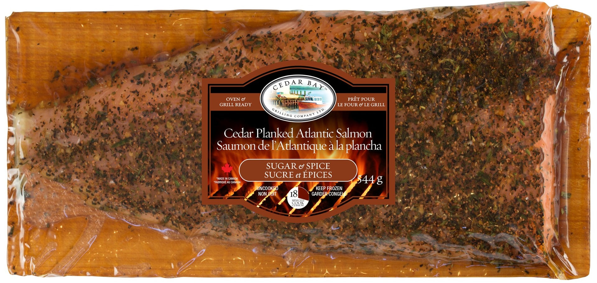 Sugar & Spice Cedar Planked Atlantic Salmon 544g – Clearwater