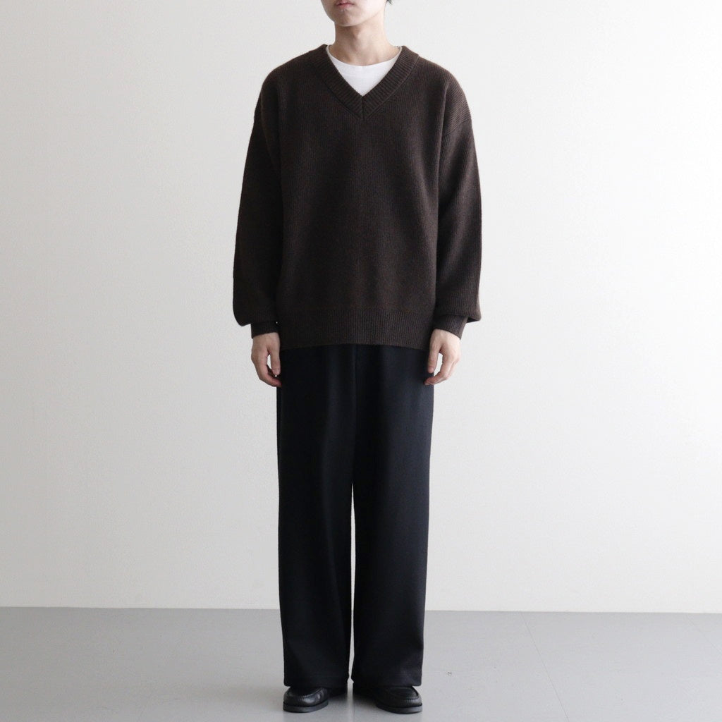 Yak Washi V-neck #Brown×Navy [NEP-AW2518UNI] – Diffusion