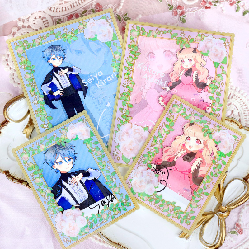 硬質カードケース カードサイズ ヴィンテージフラワーブーケ オレンジ