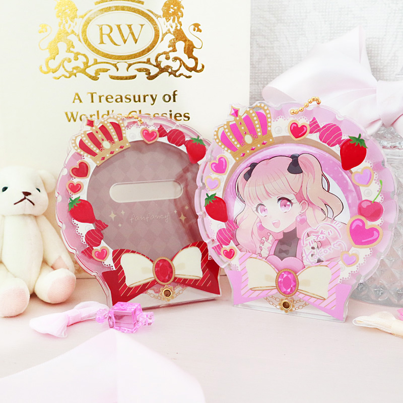 缶バッジアクリルフレーム75～80mm スイーツロゼット オレンジ| FUKUYA