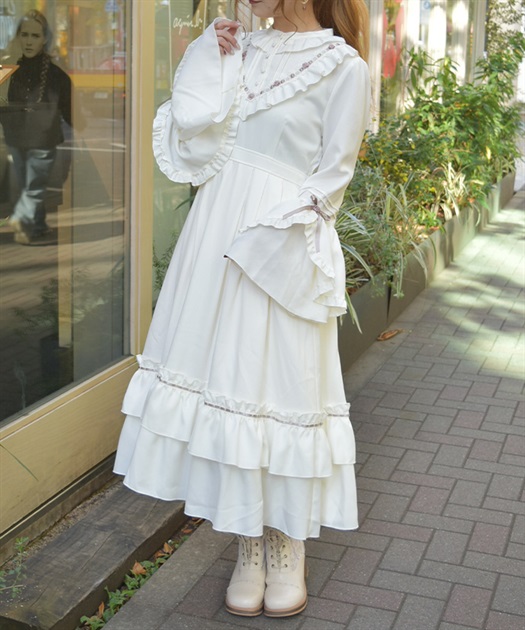 ローズ×リボン姫袖ワンピース | axes femme online shop