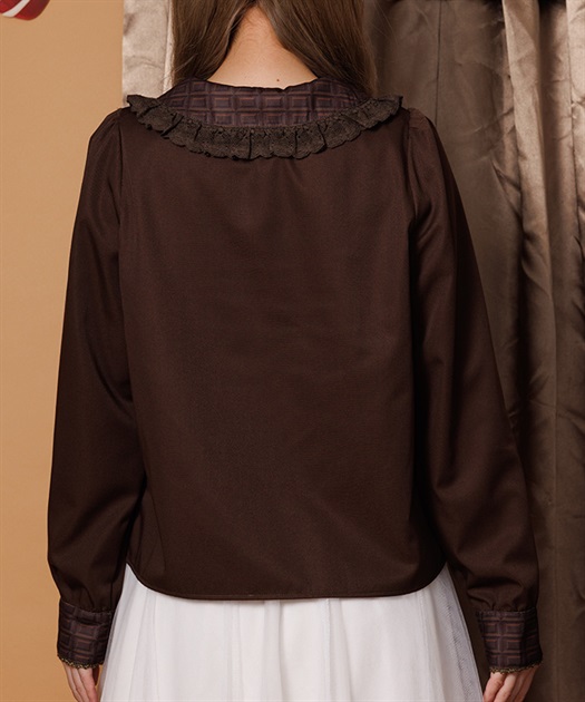 チョコレート柄衿ブラウス【受注生産】 | Chalmiere | axes femme