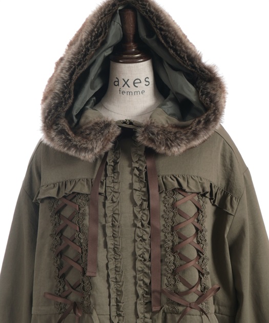 編上×フリルモッズコート | axes femme online shop
