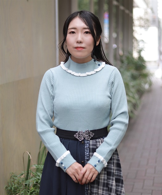 バイカラーフリルローズニット | axes femme online shop