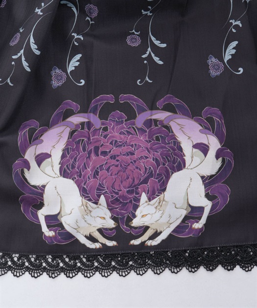 菊と狐柄ジャンパースカート | axes femme online shop