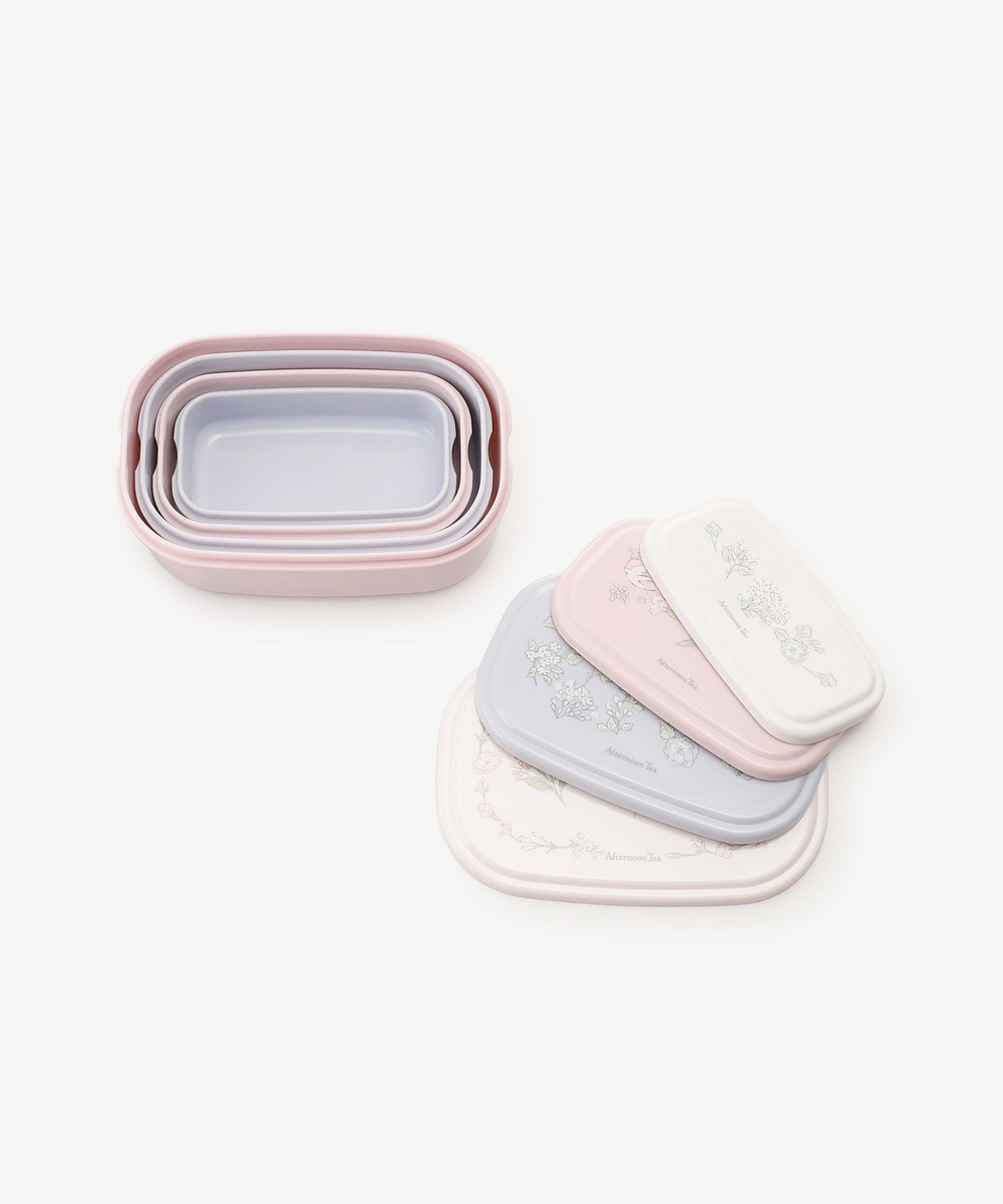 フラワーアート抗菌保存容器4個セット | アフタヌーンティー公式通販サイト