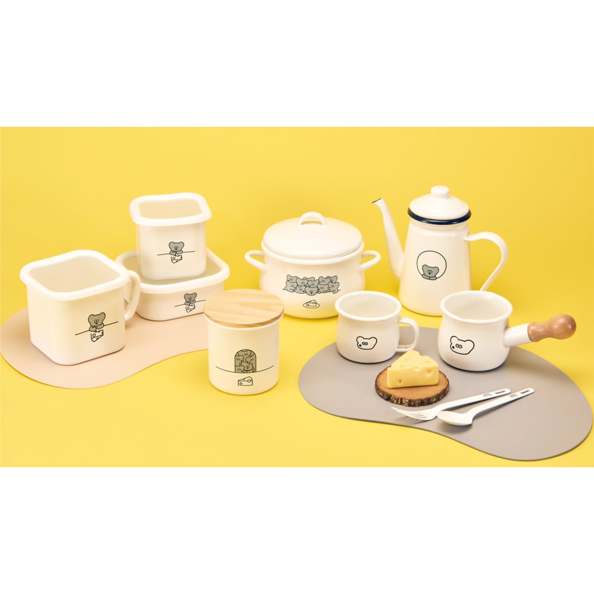 豊琺瑯 ANDY THE MOUSE（ねずみのANDY）ホーローキャニスター AMJ-2313