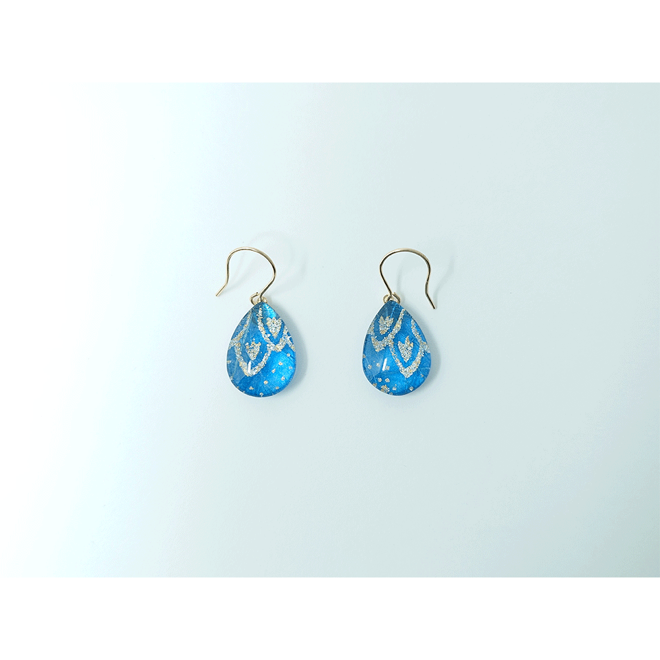愛媛県 IKAZAKI WASHI JEWERLY しずく ブルー ピアス | 飛鳥クルーズ