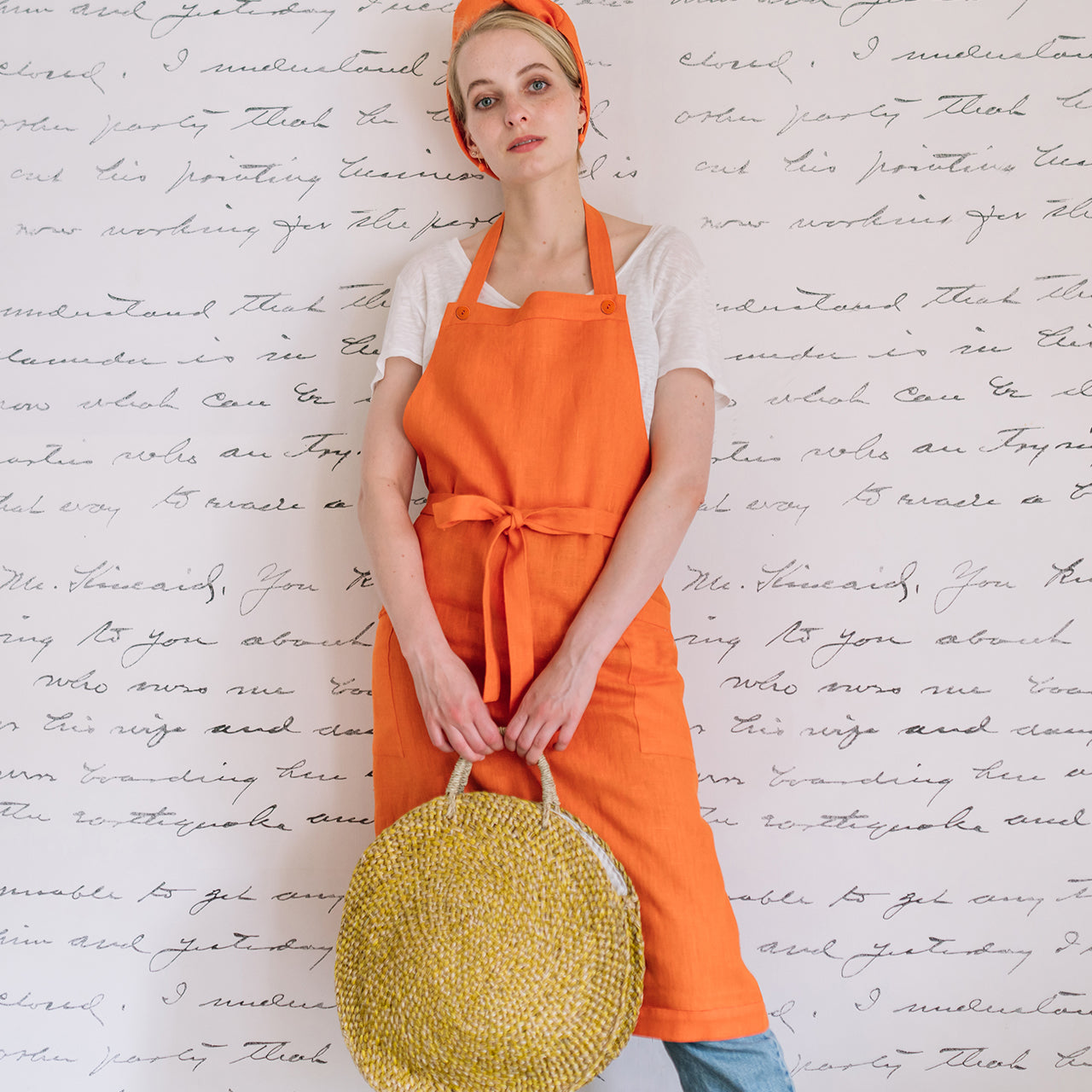 bêtises リネンエプロン 首かけエプロン（オレンジ） – bêtises(べ