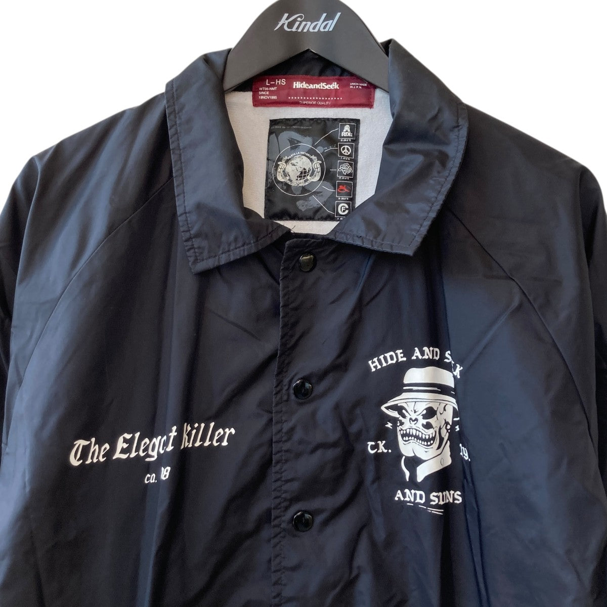 HIDE AND SEEK(ハイドアンドシーク) コーチジャケット ブラック サイズ