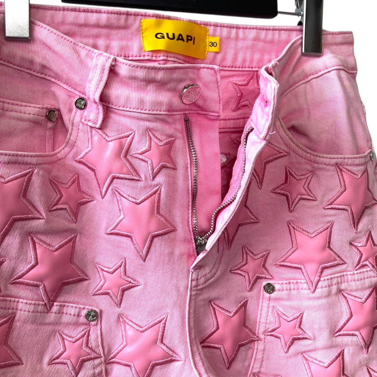 GUAPI(グアピ) french rose star denimスリム フィットパンツ ピンク