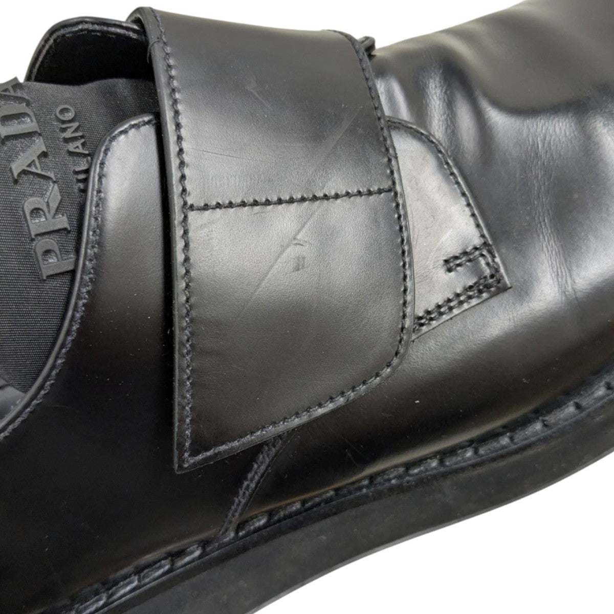 PRADA(プラダ) ベルクロレザーシューズ 2EG341 ブラック サイズ 8 1/2