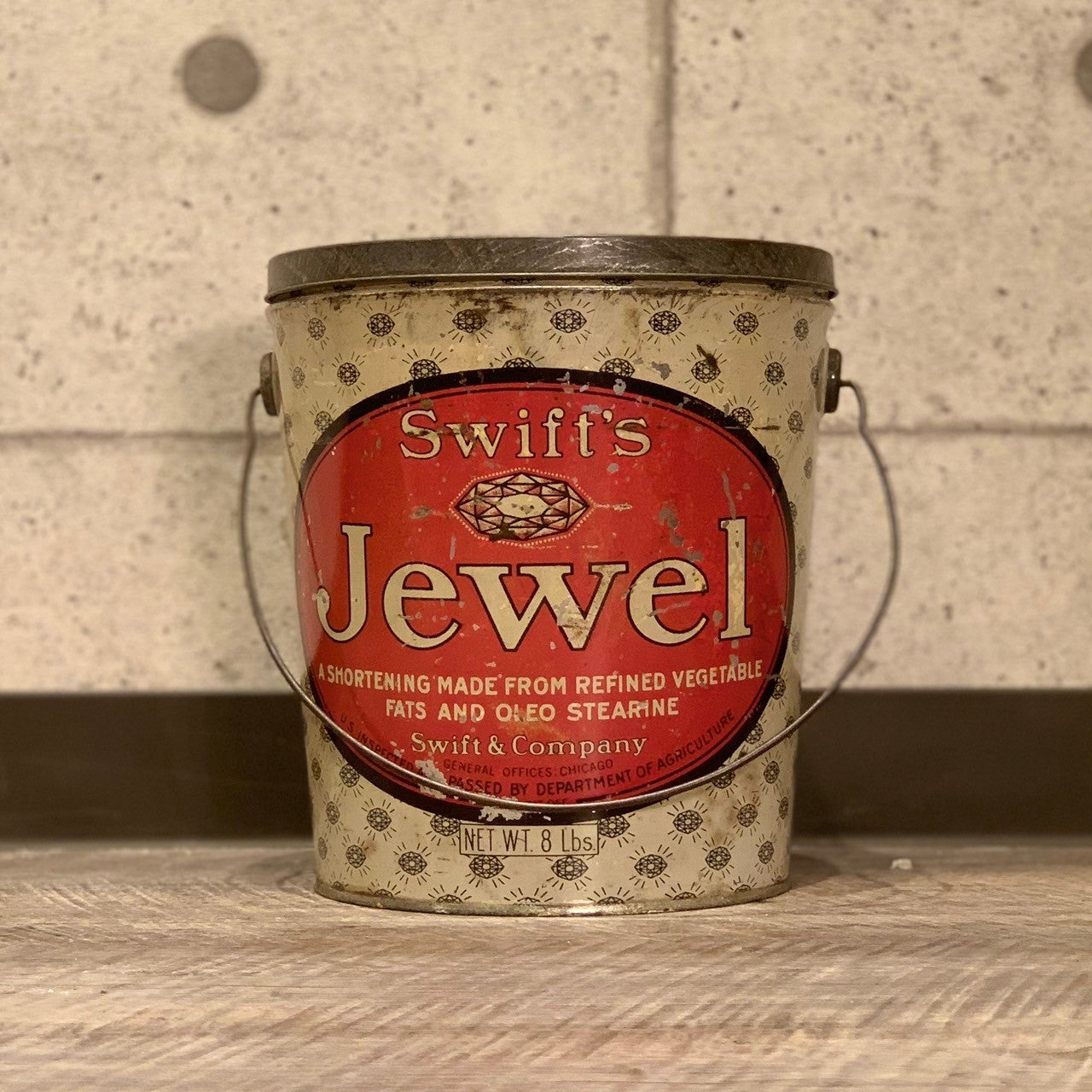 ブリキ缶 ショートニング缶 ボックス BOX Jewel ヴィンテージ