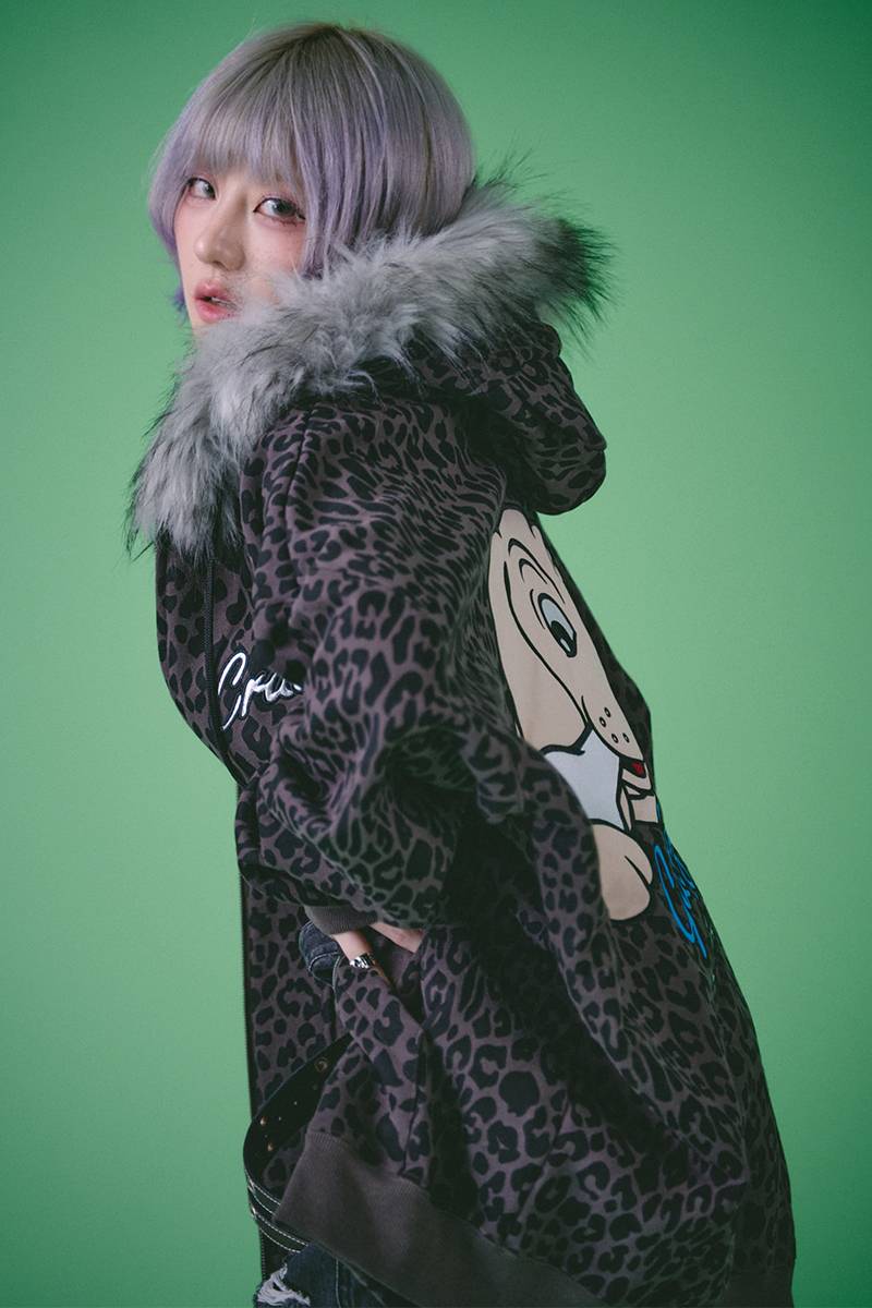 予約商品】GALFY(ガルフィー) 全ぎゃるの為のヒョウ柄ぱぁかぁ - BLACK