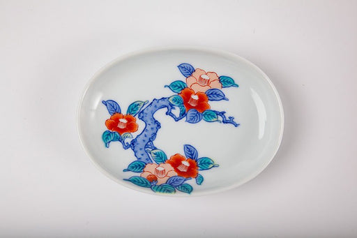 其泉色鍋島【小判型小皿（椿）】｜有田焼なら賞美堂本店オンラインショップ