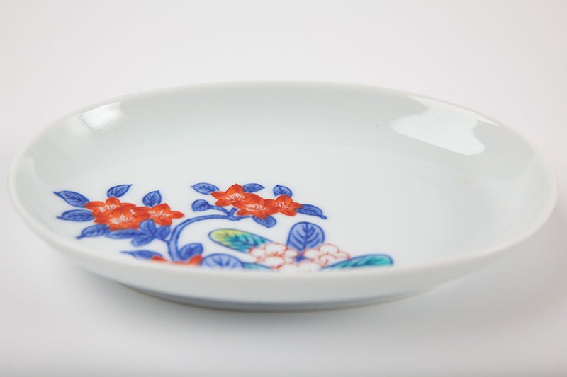 其泉色鍋島【小判型小皿（石楠花）】｜有田焼なら賞美堂本店オンライン