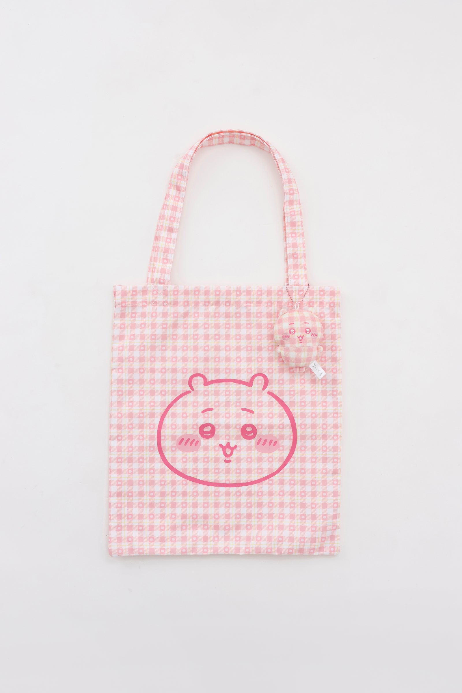 ちいかわ チェックシリーズ トートバッグ（チャーム付き） ちいかわ ピンク