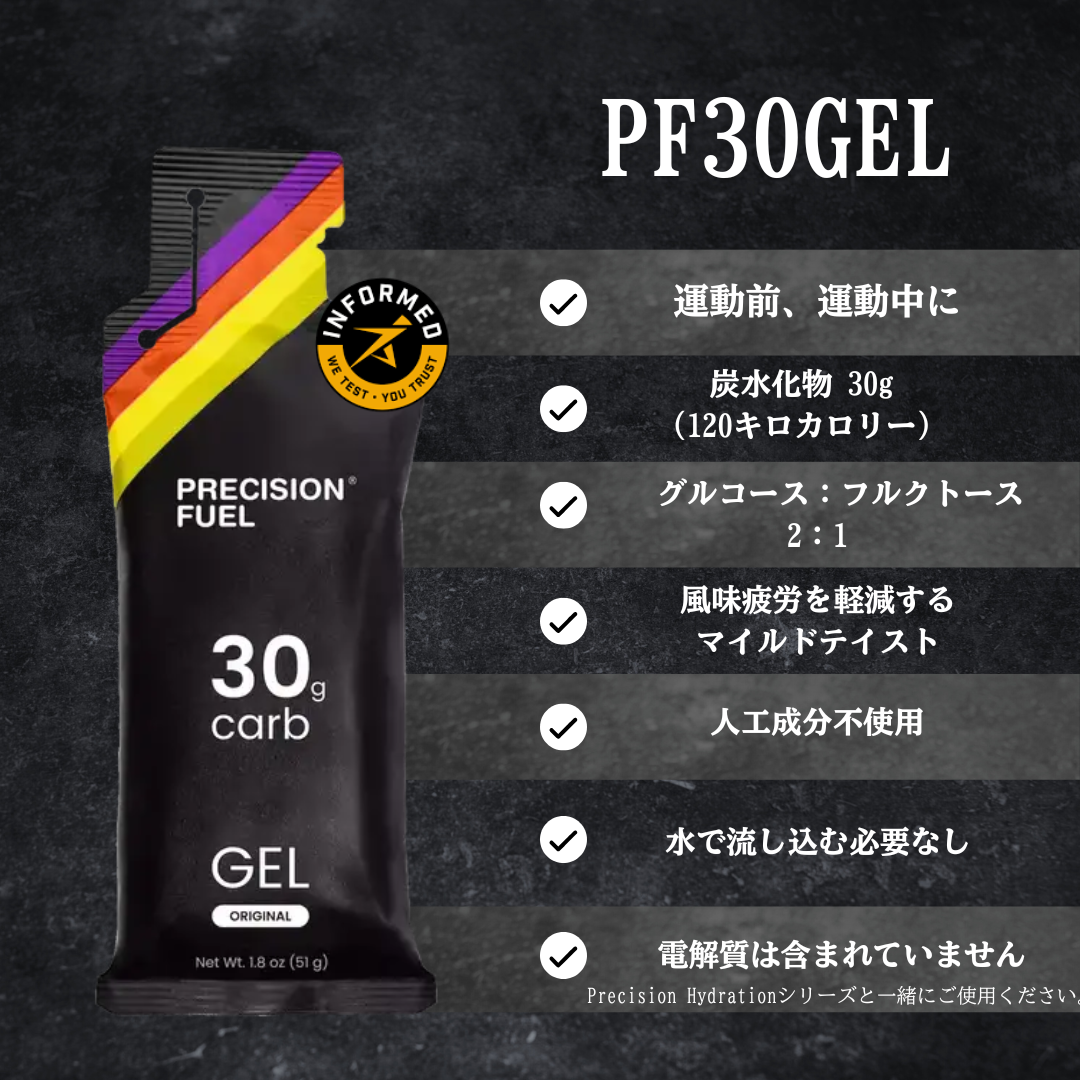 PF 30エナジージェル 1袋あたり炭水化物30g 高濃度エネルギー補給