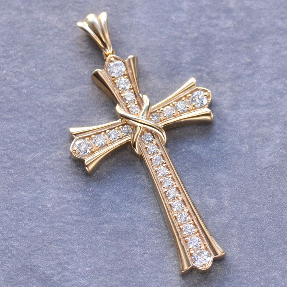 楽天市場】ペンダントトップ K18 18K クロス ダイヤモンド メンズ