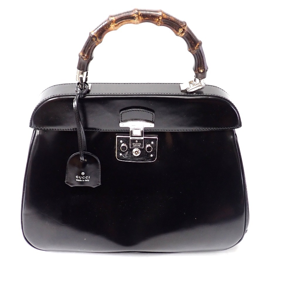 楽天市場】【バッグ】GUCCI グッチ バンブー レザー ハンドバッグ 黒