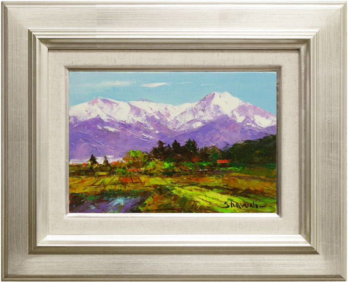 楽天市場】北川照生『安曇野の山郷』油絵・油彩画 SМ(サムホール