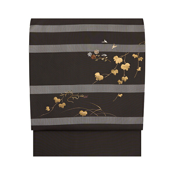 楽天市場】名古屋帯 手刺繍 未使用 正絹 紬 カジュアル 宝尽くし 濃茶