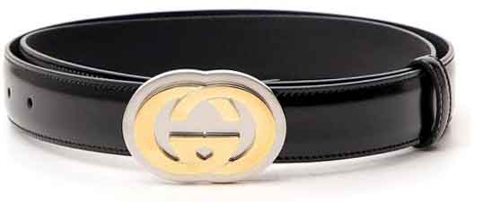 楽天市場】GUCCI グッチメンズレザーベルト ブラックインター