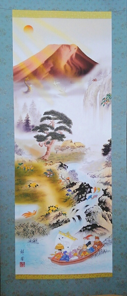 楽天市場】掛け軸 開運万全図 尺五サイズ（幅54.5×高さ約190センチ