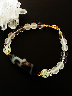 楽天市場】チベット天珠 皇帝龍天珠 ブレスレット ゴールドルチル