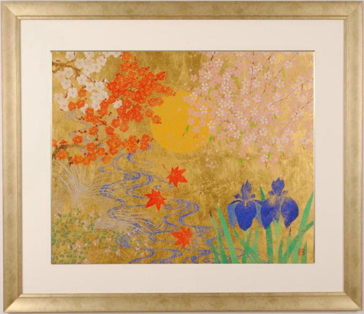 楽天市場】三輪晁勢 菖蒲 花 絵画 和風 リトグラフ 版画 インテリア